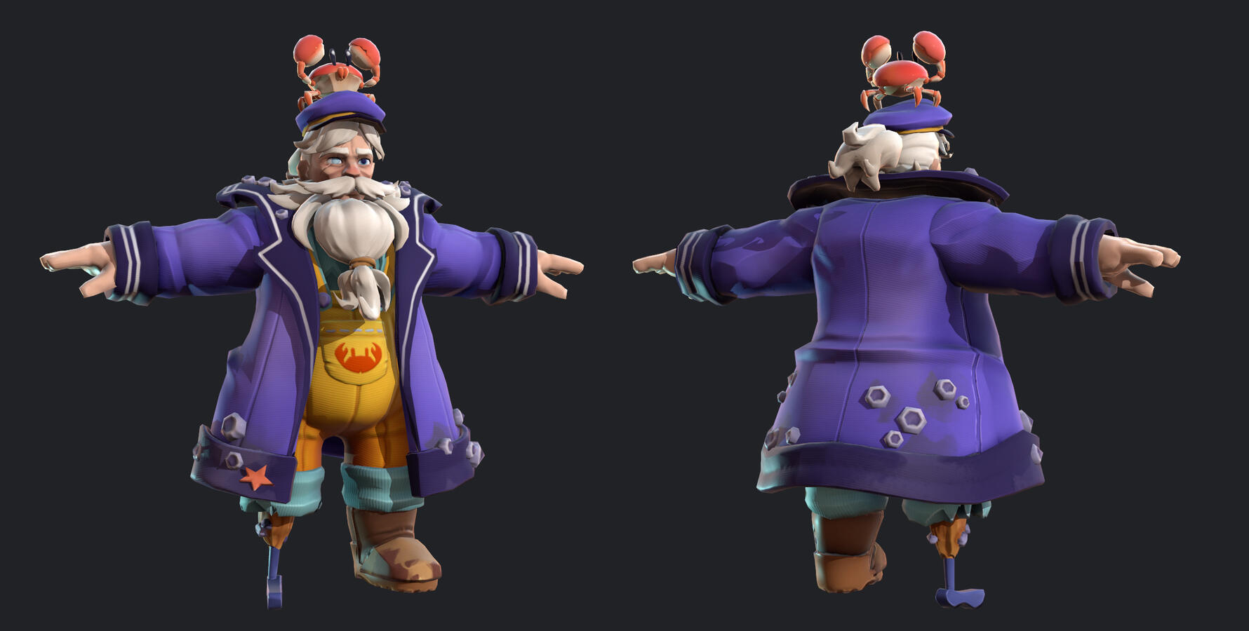 &quot;Mariner&quot; Character Lowpoly (sculpt, mesh and texture)