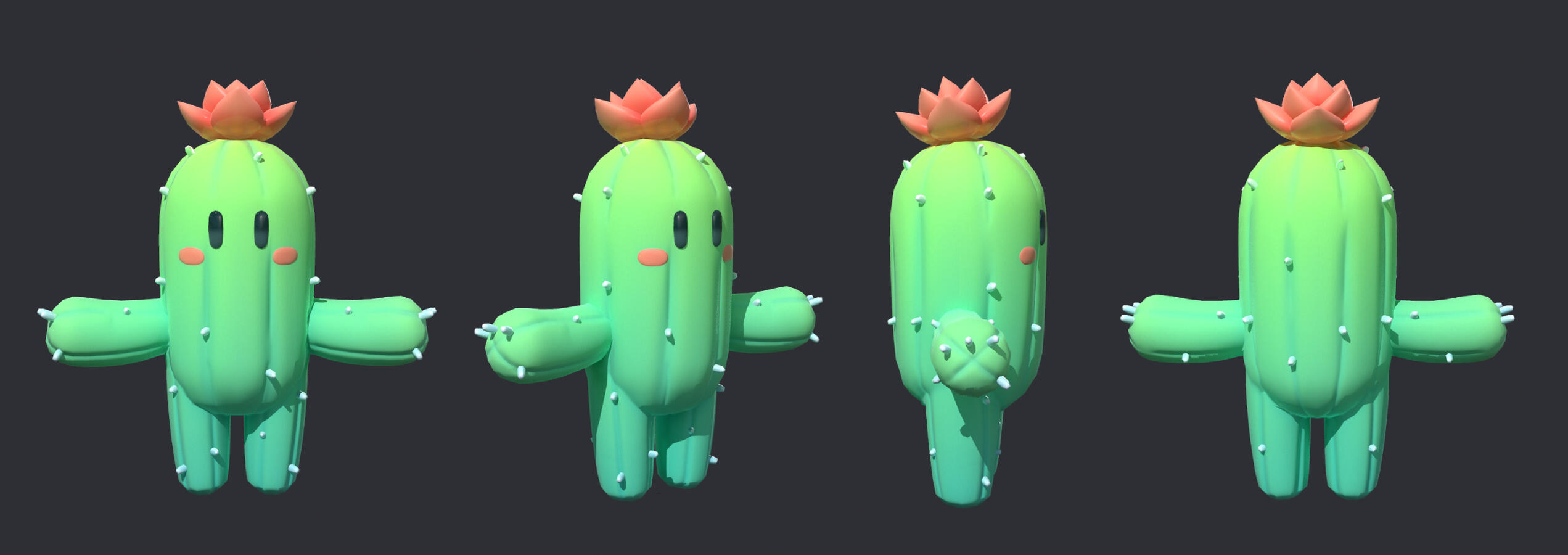 Cacti Lowpoly Turnaround